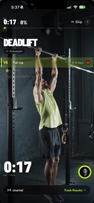 Forge workout logging screen